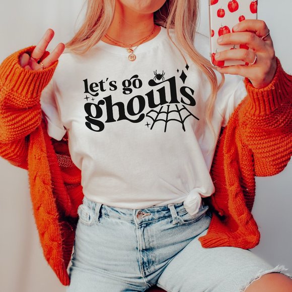 Let's Go Ghouls  Halloween Tee Unisex Short Sleeve T-shirt Halloween Shirt - Picture 2 of 5
